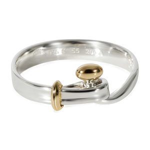Georg Jensen Hook Ring in 18k Yellow Gold/Sterling Silver